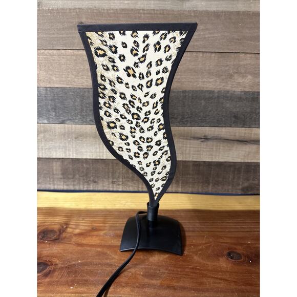 Cheetah Print Fabric Table Accent Night Light 15” Tall - Picture 9 of 10